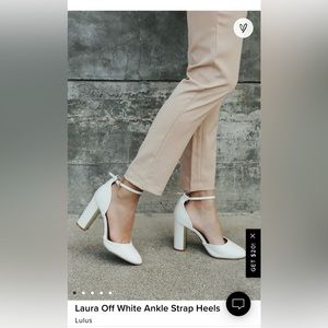 Lulus Laura Off White Ankle Strap Heels